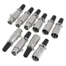5 Pairs Male/Female 3 Pin XLR Jack Microphone MIC Audio Connector BX