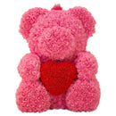 25Cm Teddy Bear With Crown In Gift Box Bear Of Roses Artificial Flower New  P1U5
