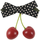 Ladies Cherry Design Bow Decor Metal Alligator Hair Clip Barrette Red W8R5