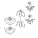 3 Pairs Hollow Flower Crystal Earrings Hanging Ear Stud for Women Jewelry