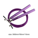 Aluminum Handle Steel Wire Jump Rope Ball Bearing Body Rope Cable (Purple)