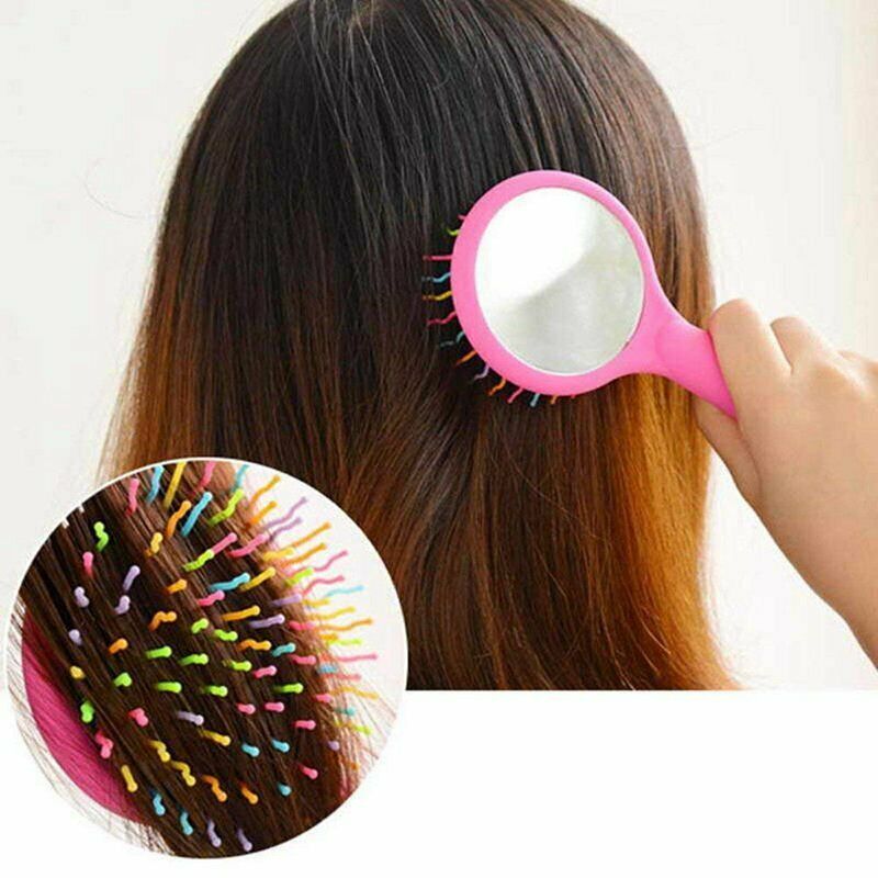 Detangling Hair Brush Rainbow Volume Anti-static Magic Hair Curl Straight M L9E7