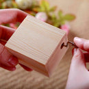 Wooden Mini Music Box DIY Mechanical Hand Crank Craft Music Box Movement