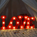 White Large Plastic Marquee Freestanding Alphabet LED Light UP Love-Red