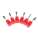 6-Pack Professional Nail Drill Bits Rotary Burr Grinding Head Polisher 3/32