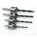4pcs HSS Countersink Wood Drill Steel Countersink Drill Set 5 Flute 3mm-6mm FT