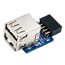 9 Pin Motherboard To 2 Port USB 2.0 Adapter Converter Splitter PCB