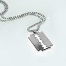 Creative Punk Style Blade Tag Pendant Men's Shaver Shaped Necklace Pretty B4J9