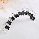 30pcs Metal Binder Clips Colorful Paper Clamp Holders Book Stationery Black