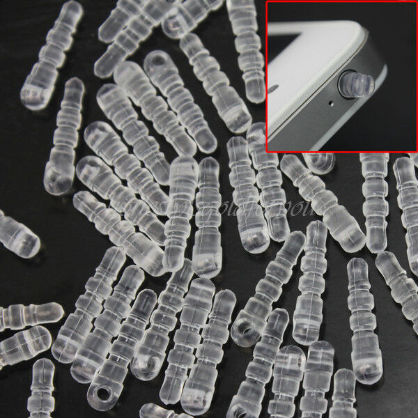 100 X Portable Clear Dustproof Plastic Anti Dust Plug Stopper For Cellphone 3.5m