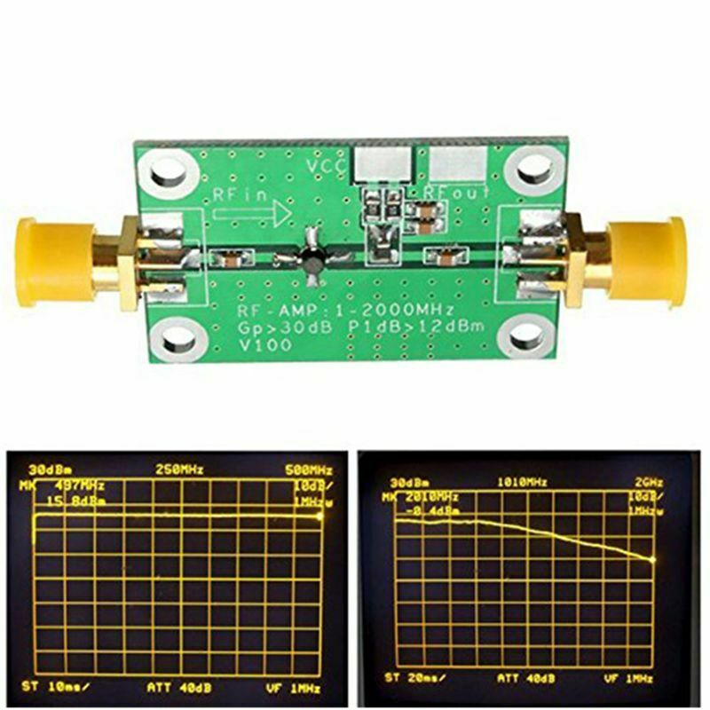 1-2000MHz 2Ghz Low Noise LNA RF Broadband Amplifier Module 30dB HF VHF/UHF