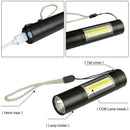 Portable USB Rechargeable XPE+COB LED Flashlight Torch Inspection Lamp