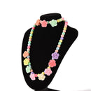 Princess Necklace Bracelet Set Jewelry Girls Rose Pattern Gift for Baby Fad JR