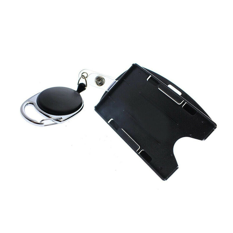 2 -Pack Card ID Holder with Retractable Badge Reel Carabiner & Belt Clip