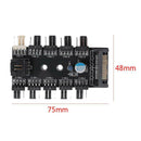 SATA Port to 10 Way 12V 3/4Pin Cooling Fan Splitter Hub PWM Controller