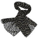 Women's Sweet Cat Pattern Chiffon Scarf Black P6T2