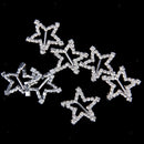 10pcs STAR Rhinestone Diamante BUCKLES RIBBON SLIDERS Wedding Embellishments