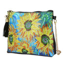 DIY Sunflower Special Shaped Diamond Painting Leather Chain Shoulder Bags