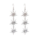 Women's Earrings Snowflake Pendant Long Drop Earrings Temperament Wild EarriP7Y1