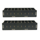2 Pcs Wooden Desktop Business Card Storage Box Case 9 Compartments Black
