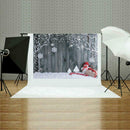 Christmas Background Cloth Party Snow Santa Claus Tree Photographic Family Decor