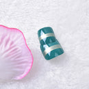 24pcs/pack green false nails toe nails tips nail art design french with glu H|