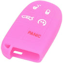 Silicone Keyless Remote Key Case Cover for JEEP FIAT DODGE CHRYSLER (1x, Pe