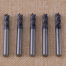 5pcs Tungsten steel Carbide End Mill 4 Flute 50MM Length Flat Bottom 6MM Shank