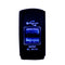 Waterproof Blue LED 12V-24V Motorcycle Car 2-USB Power Charger Rocker Switch