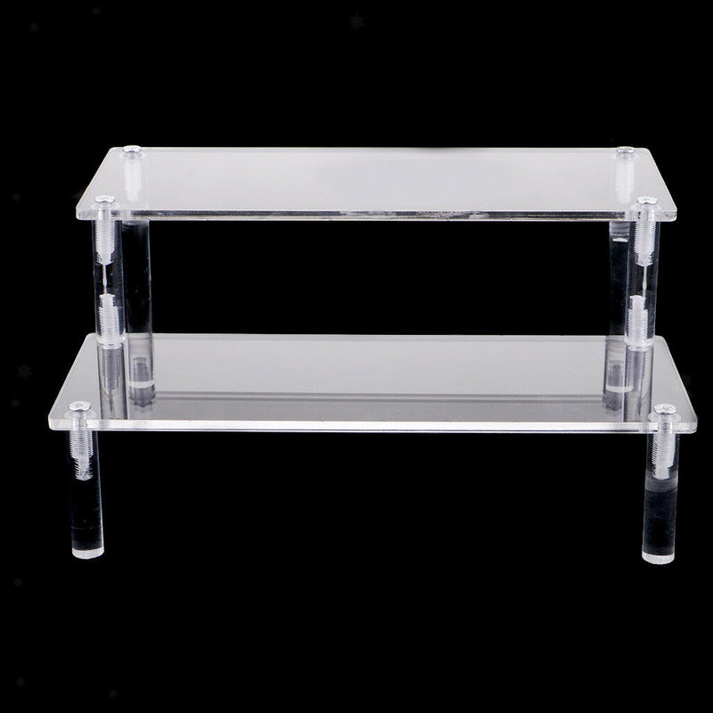 2pc Acrylic Riser Display Shelf Removable Rack Display Stand for Figures