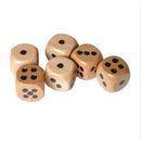 6 Pcs 16mm Wooden Wood Dice Game Natural Single Dice Board Games