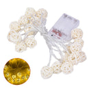 20 Luminaria Led Rattan Balls Fairy String Decorative Lights Battery Operat^P 3C