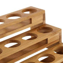 Bamboo 18 Holes Essential Oil Display Wooden Stand Rack Perfume Nail Polish