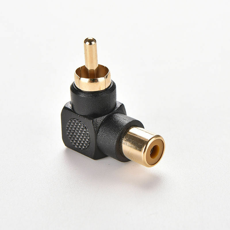 1Pcs RCA Male to Female M/F Connector Adapter Audio AV Plug 90 Right-angle.ES