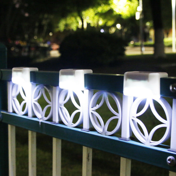 4pcs LED Outdoor Solar Wall Stair Light IP65 Porch Garden Lamp (Cold White)