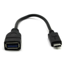 22CM Black USB 3.1 Data Cable Type-C Male to USB 3.0 Type-A Female OTG Converter