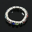 3 x Elastic Toe Ring Bridal Jewelry Single-Row Rhinestone 3mm---Multicolor N7T4