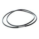 5X(3mm Black Rubber Cord Necklace with Stainless Steel Closure - 22 Inch D5U8)