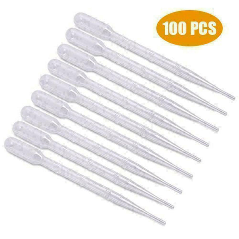 100PC 3ML Disposable Plastic Eye Dropper Set Transfer P Graduated  Pipettes J0P2