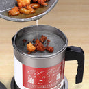 1.2L Stainless-Steel Oil Strainer Pot Grease Container Can Keeper w/ Lid