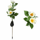 Solar Camellia Flower Lights, Solar Powered Garden Outdoor Decorative Lands