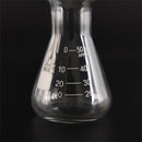 1x Transparent conical flask glass erlenmeyer flask 50ml school lab glassware M&