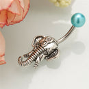 Pretty Elephant Navel Belly Button Rings Steel Belly Bars Piercing Body LJ