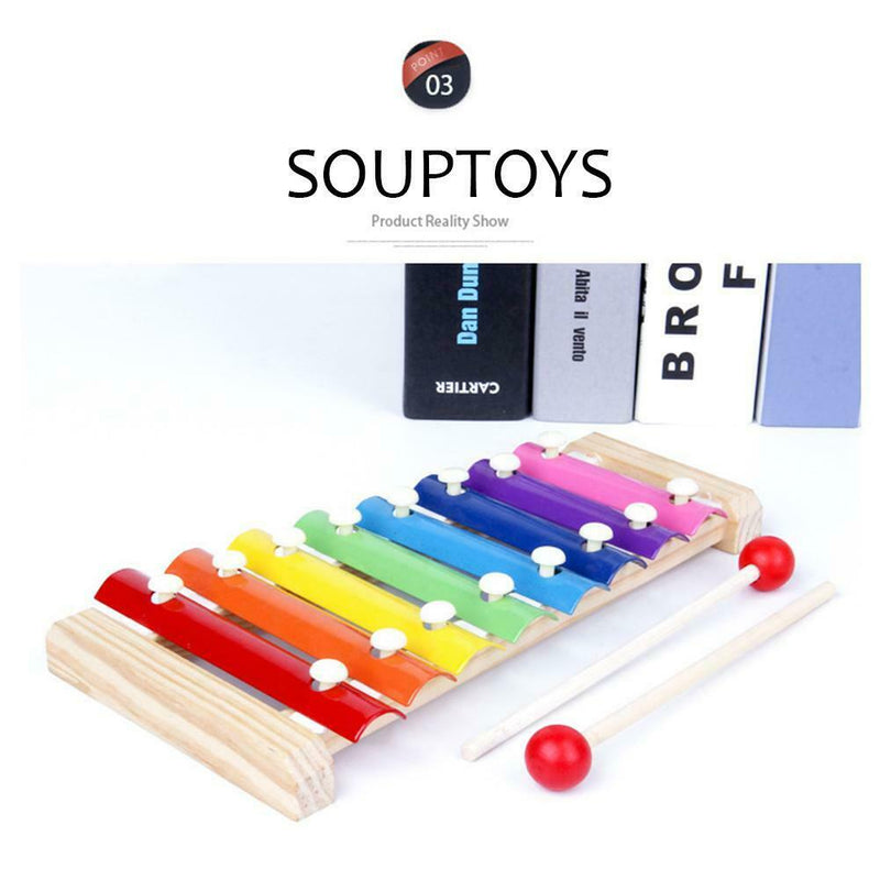 Small Wooden 8 Scales Octave Xylophone Percussion Instrument Education Toys