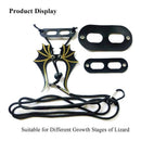 3 in 1 Adjustable Lizard Harness Leather Bearded Dragon Reptile Leash with