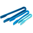 Set of 3 Tone Blue Compact Large Medium Small Plastic Cooking Tongs