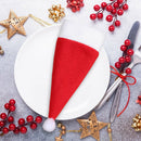 Christmas Caps Pocket Christmas Decor Cutlery Holder Fork Spoon Tableware Set