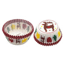 100 PCS Grease-proof Cake Cup Paper Tree Reindeer Baking Muffle Cupcake ALS8