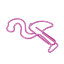 12pcs Cute Flamingo Bookmark Paper Clip Hollow Metal Binder Office Supplie %o