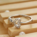 Elegant Heart-shaped Ring Crystal Open Rings Wedding Jewelry For Women-It C N3X3